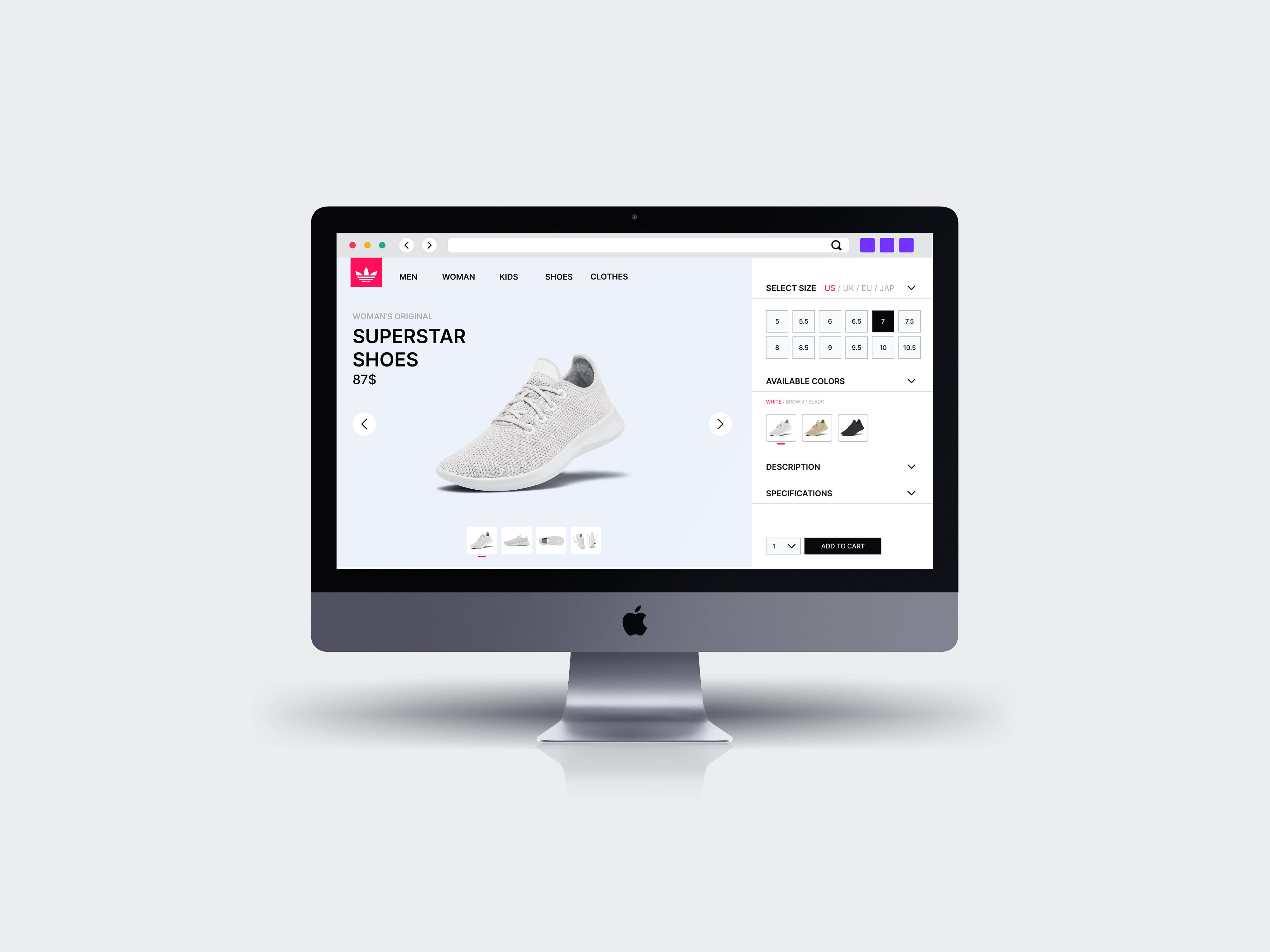 Bild einer Online-Shopping Seite